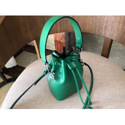 Fendi Mon Tresor Mini Bucket Bag In Green Calfskin FBS24250