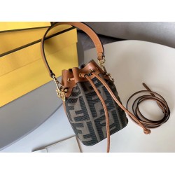 Fendi Mon Tresor Mini Bucket Bag In Green Denim FBS24249