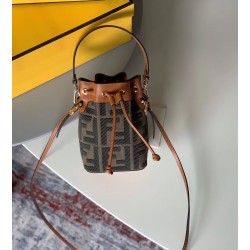 Fendi Mon Tresor Mini Bucket Bag In Green Denim FBS24249