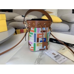 Fendi Mon Tresor Mini Bucket Bag In Multicolour Canvas FBS24251