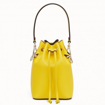 Fendi Mon Tresor Mini Bucket Bag In Yellow Calfskin FBS24255