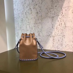 Fendi Mon Tresor Mini Bucket Braided Bag In Brown Calfskin FBS24256