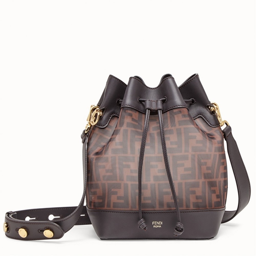 Fendi Mon Tresor Small Bucket Bag In Tech Mesh FBS24258