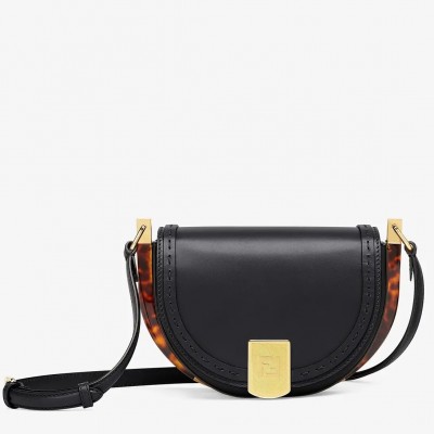 Fendi Moonlight Saddle Bag In Black Calfskin FBS24259