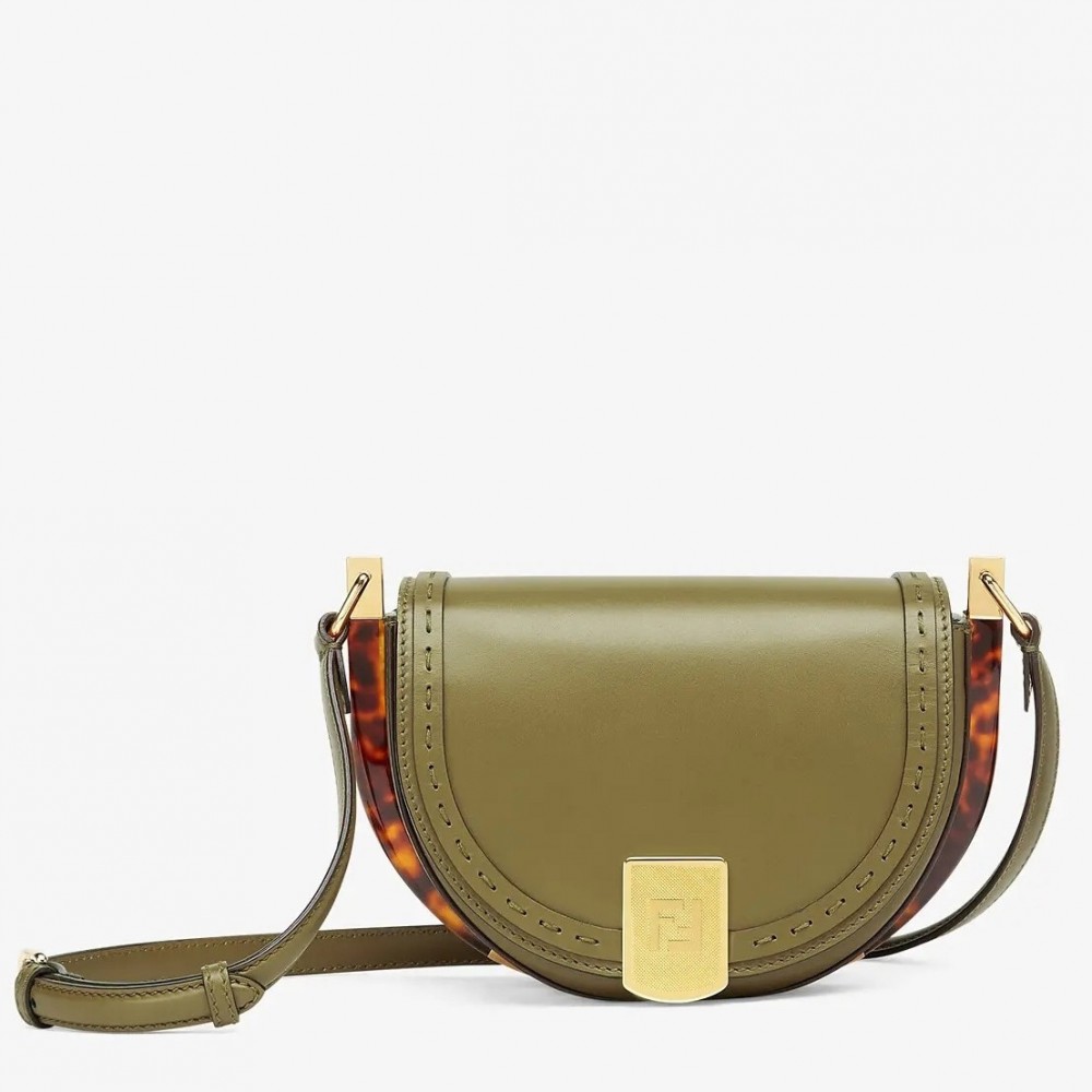 Fendi Moonlight Saddle Bag In Green Calfskin FBS24261