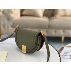 Fendi Moonlight Saddle Bag In Green Calfskin FBS24261