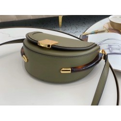 Fendi Moonlight Saddle Bag In Green Calfskin FBS24261