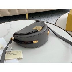 Fendi Moonlight Saddle Bag In Grey Calfskin FBS24262