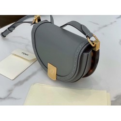 Fendi Moonlight Saddle Bag In Grey Calfskin FBS24262