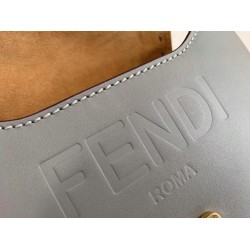 Fendi Moonlight Saddle Bag In Grey Calfskin FBS24262