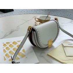 Fendi Moonlight Saddle Bag In White Calfskin FBS24263