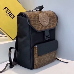 Fendi Nylon Backpack With Glazed Fabric With FF Motif FBS24268