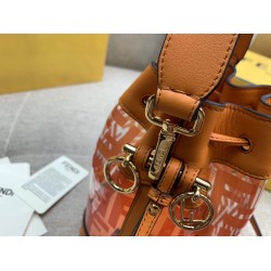 Fendi Orange Mon Tresor Mini Bucket Bag In Transparent PU FBS24269