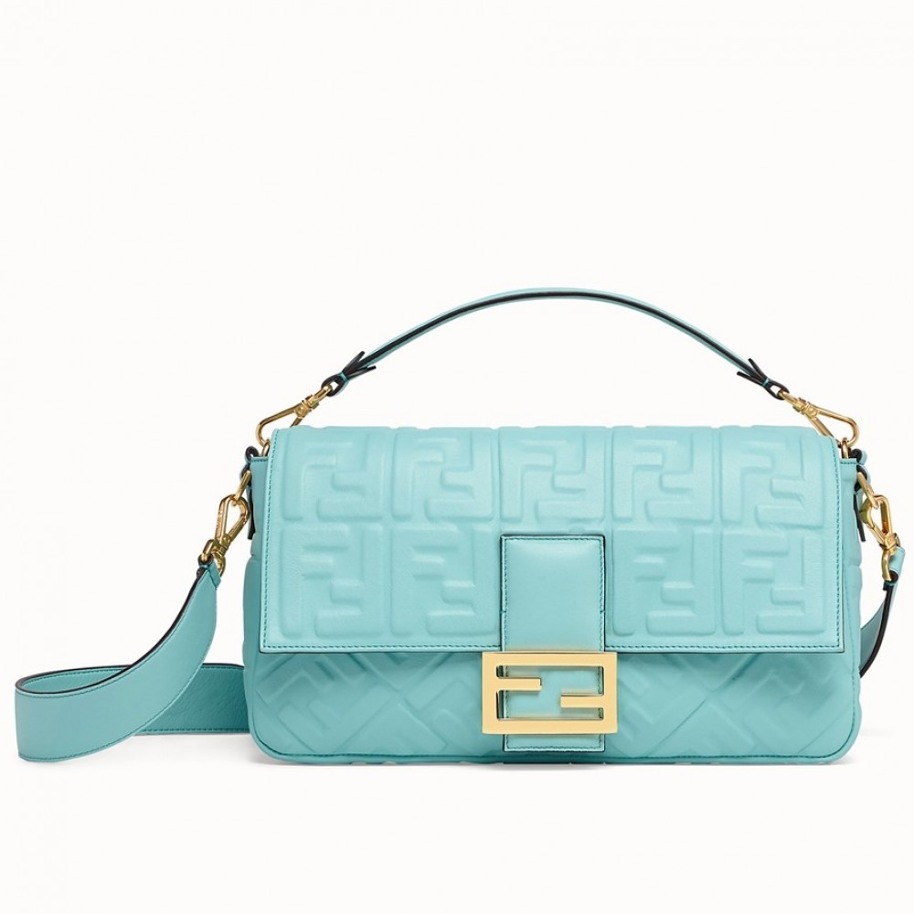 Fendi Pale Blue FF Motif Large Baguette Bag FBS24271