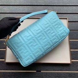 Fendi Pale Blue FF Motif Large Baguette Bag FBS24271