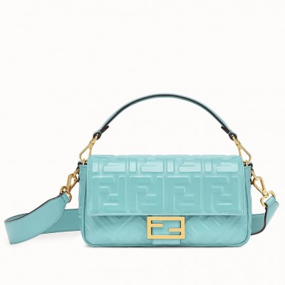 Fendi Pale Blue FF Motif Medium Baguette Bag FBS24275