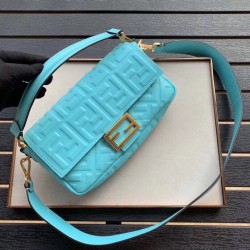 Fendi Pale Blue FF Motif Medium Baguette Bag FBS24275