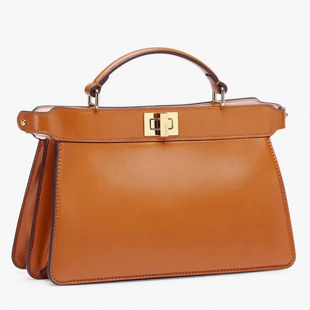 Fendi Peekaboo ISeeU East-West Bag In Brown Nappa FBS24276