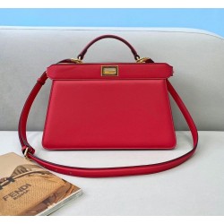 Fendi Peekaboo ISeeU East-West Bag In Red Nappa FBS24278