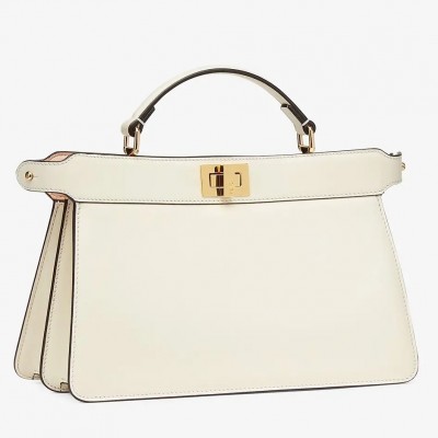 Fendi Peekaboo ISeeU East-West Bag In White Nappa FBS24274