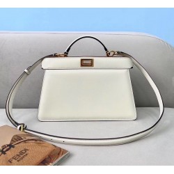 Fendi Peekaboo ISeeU East-West Bag In White Nappa FBS24274