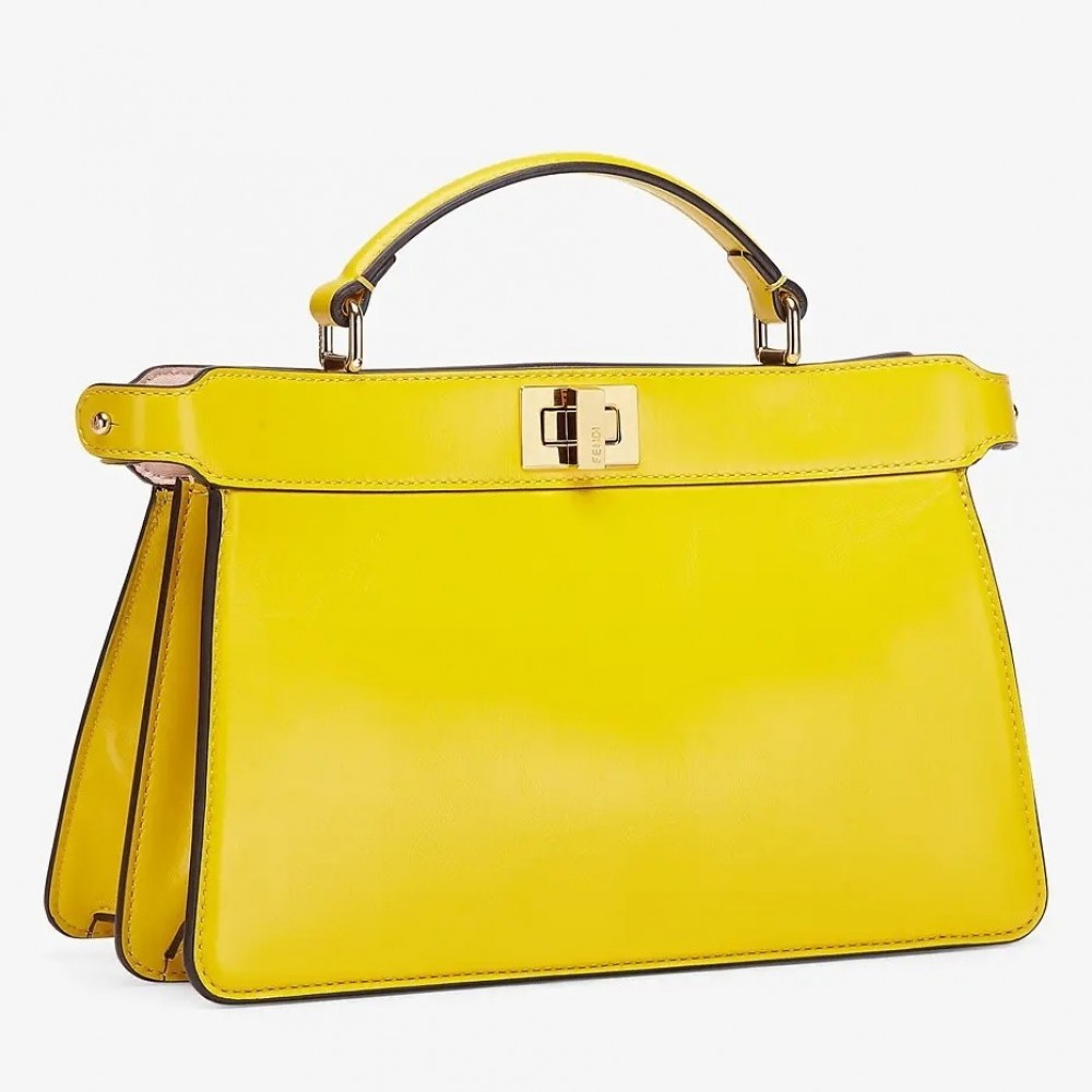 Fendi Peekaboo ISeeU East-West Bag In Yellow Nappa FBS24277