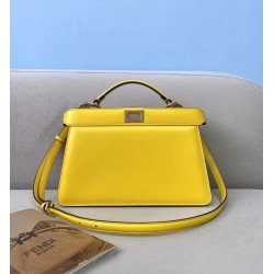 Fendi Peekaboo ISeeU East-West Bag In Yellow Nappa FBS24277