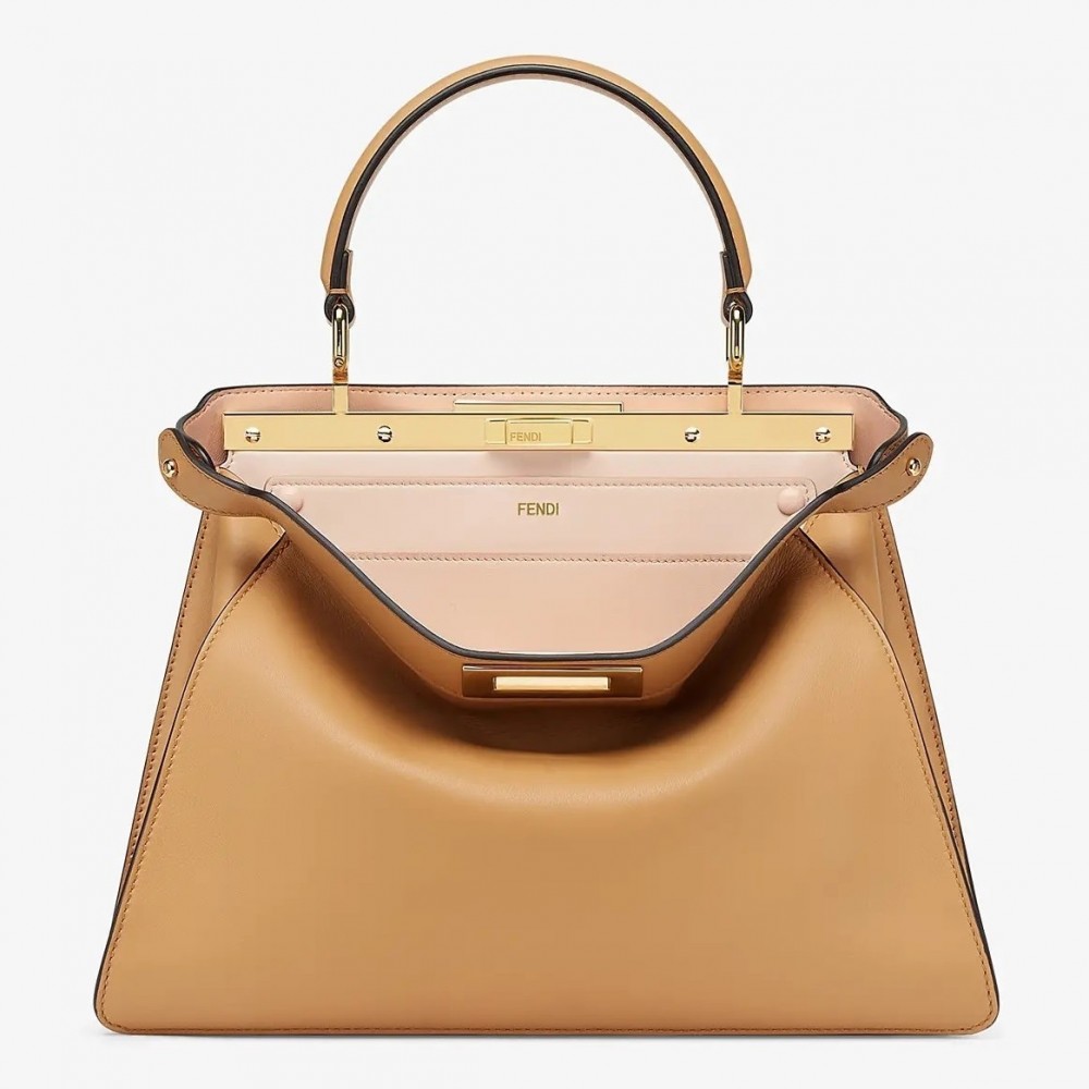 Fendi Peekaboo ISeeU Medium Bag In Beige Leather FBS24279