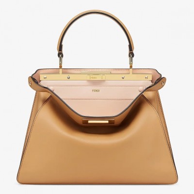 Fendi Peekaboo ISeeU Medium Bag In Beige Leather FBS24279