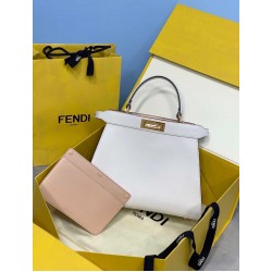 Fendi Peekaboo ISeeU Medium Bag In White Leather FBS24282