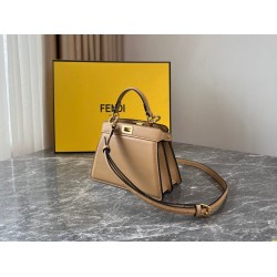 Fendi Peekaboo ISeeU Petite Bag In Beige Nappa Leather FBS24283