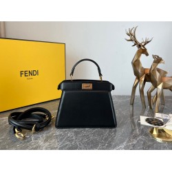 Fendi Peekaboo ISeeU Petite Bag In Black Nappa Leather FBS24284