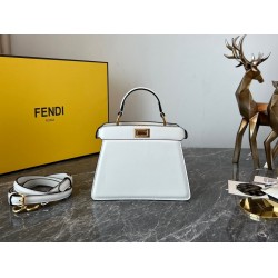 Fendi Peekaboo ISeeU Petite Bag In White Nappa Leather FBS24286