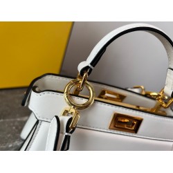 Fendi Peekaboo ISeeU Petite Bag In White Nappa Leather FBS24286