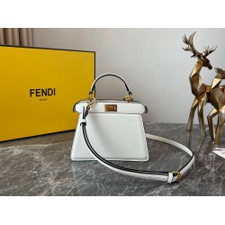 Fendi Peekaboo ISeeU Petite Bag In White Nappa Leather FBS24286