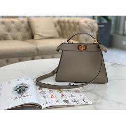 Fendi Peekaboo ISeeU Small Bag In Grey Calfskin FBS24288