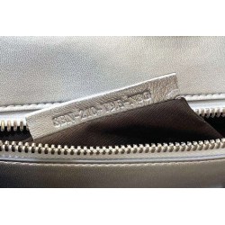 Fendi Peekaboo Medium Bag In Silver Metallic Lambskin FBS24293