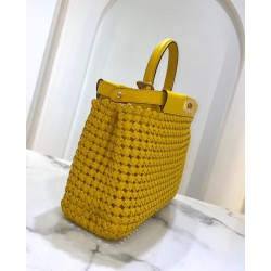 Fendi Peekaboo Medium Bag In Yellow Interlace Leather FBS24295