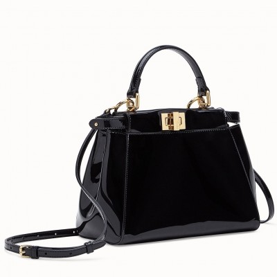 Fendi Peekaboo Mini Bag In Black Patent Calfskin FBS24298