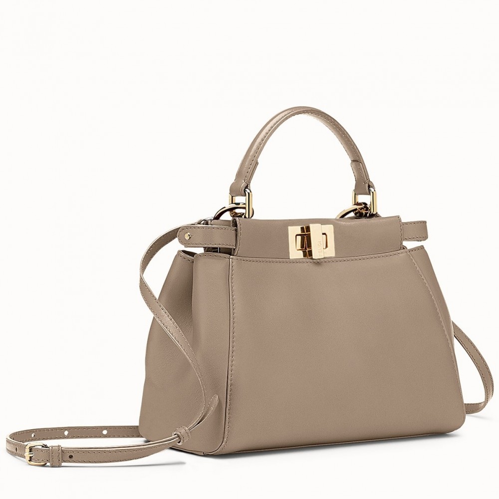 Fendi Peekaboo Mini Bag In Grey Nappa Leather FBS24300