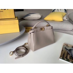 Fendi Peekaboo Mini Bag In Grey Nappa Leather FBS24300