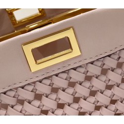 Fendi Peekaboo Mini Bag In Pink Interlace Leather FBS24303