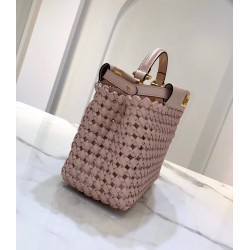 Fendi Peekaboo Mini Bag In Pink Interlace Leather FBS24303