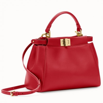 Fendi Peekaboo Mini Bag In Red Nappa Leather FBS24304