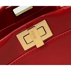 Fendi Peekaboo Mini Bag In Red Patent Calfskin FBS24305