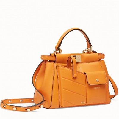 Fendi Peekaboo Mini Pocket Bag In Orange Calfskin FBS24309