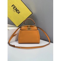 Fendi Peekaboo Mini Pocket Bag In Orange Calfskin FBS24309