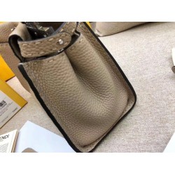 Fendi Peekaboo Mini Selleria Grey Bag with Python Leather Handle FBS24311