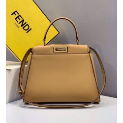 Fendi Peekaboo Pocket Medium Bag In Beige Calfskin FBS24312