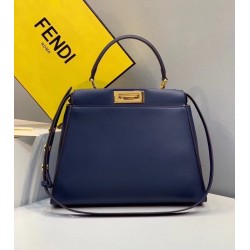 Fendi Peekaboo Pocket Medium Bag In Blue Calfskin FBS24313